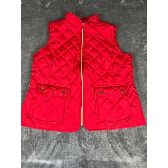 St. John's Bay Jackets & Blazers - St Johns Bay Women's XL Red Full Zip Quilted Lined Vest W/Pockets Pristine